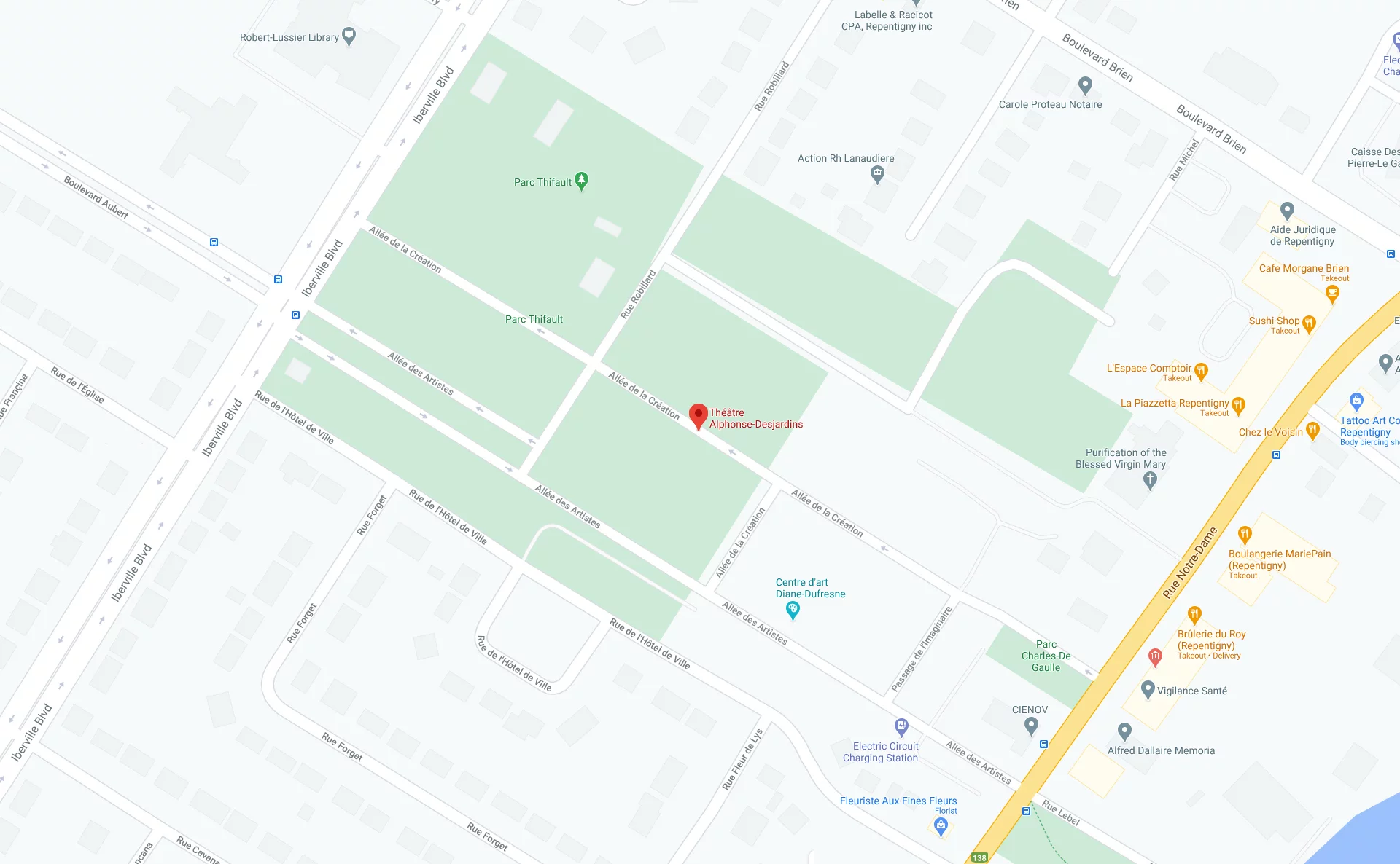 Plan Théâtre Alphonse-Desjardins